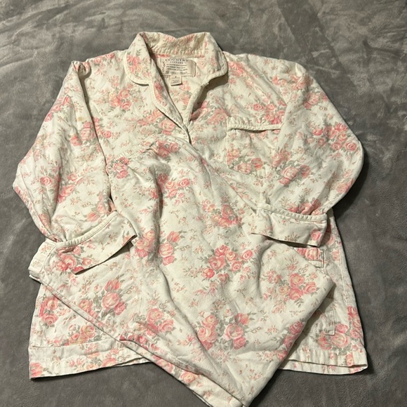 Vintage 90s Victorias Secret Country Cottons Flannel Floral Print Pajama Set Y2K - Picture 1 of 11